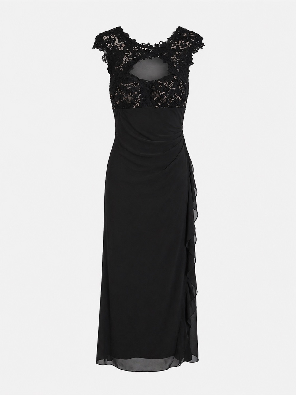 Elegant Black Lace Evening Dress Size 14 Gorgeous